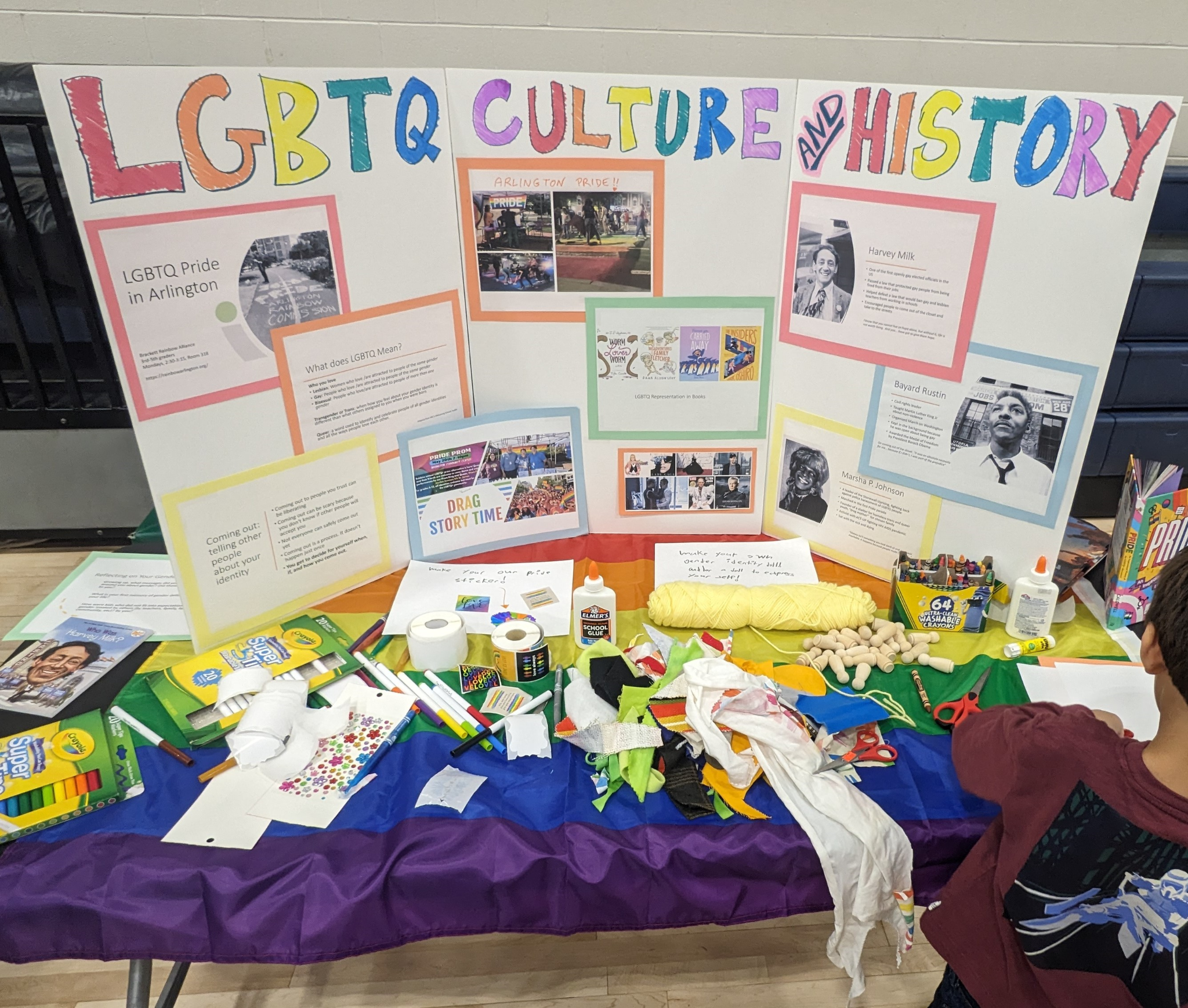 LGBTQ+ table at Brackett Culture and Creativity Night 2023